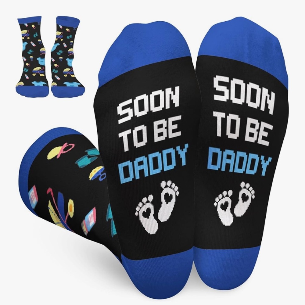 🍼 SOCKS: SOON TO BE DADDY Socks 👶💙 New Dad Gift - new in package.